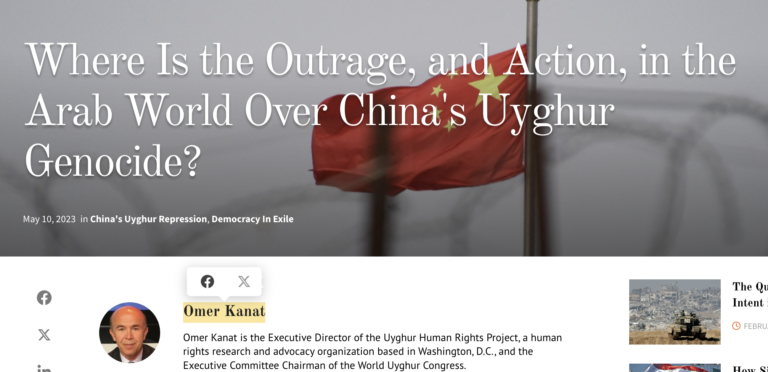 Where Is the Outrage, and Action, in the Arab World Over China's Uyghur Genocide?